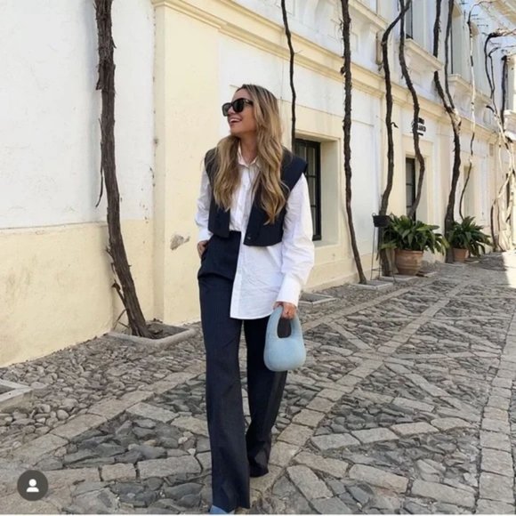 ZARA DENIM BLUE BAG - Picture 3 of 12